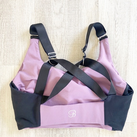 Rare Bombshell Sportswear Violet Frost Banded Sports Bra Size M Gym - Picture 2 of 3